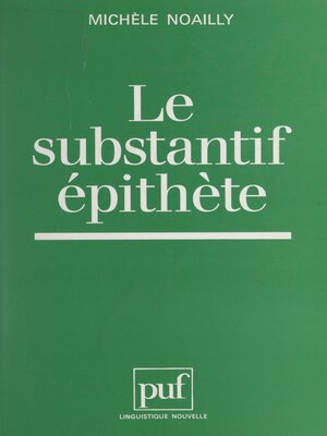 cover image of Le substantif épithète